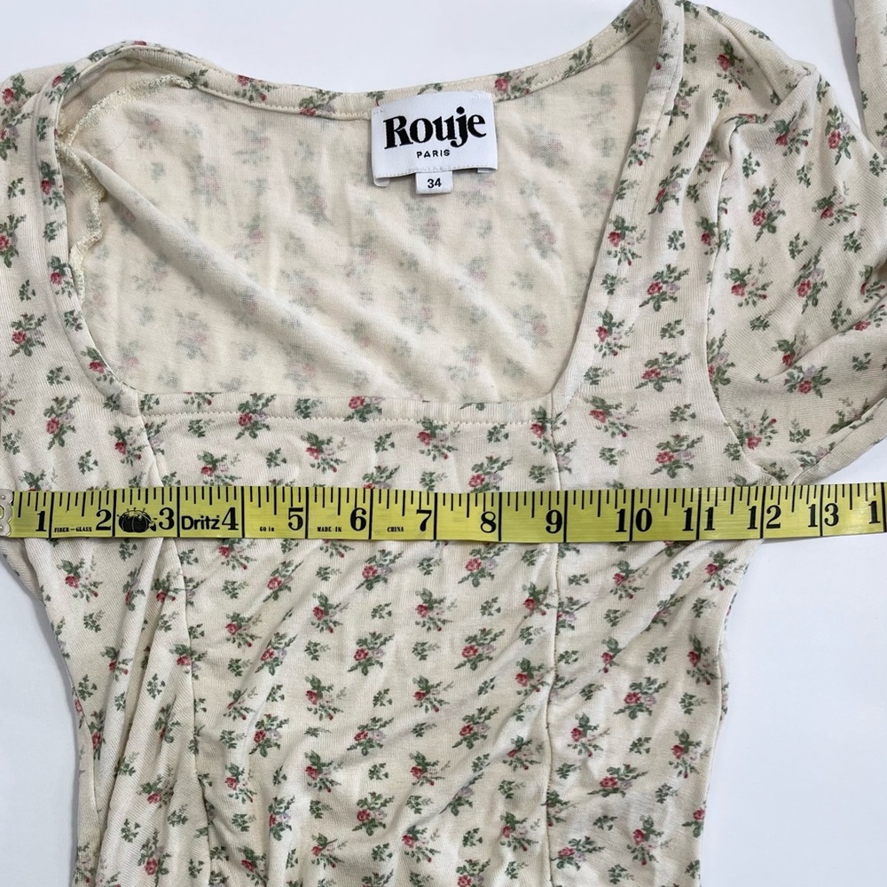 Rouje Cream Floral Long Sleeve Top. 34 - Picture 4 of 7